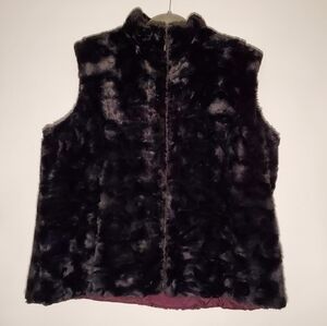 FAUX FUR REVERSIBLE VEST Womens Size XXL